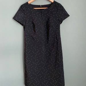 Dotted Dark-Navy Blue Dress
